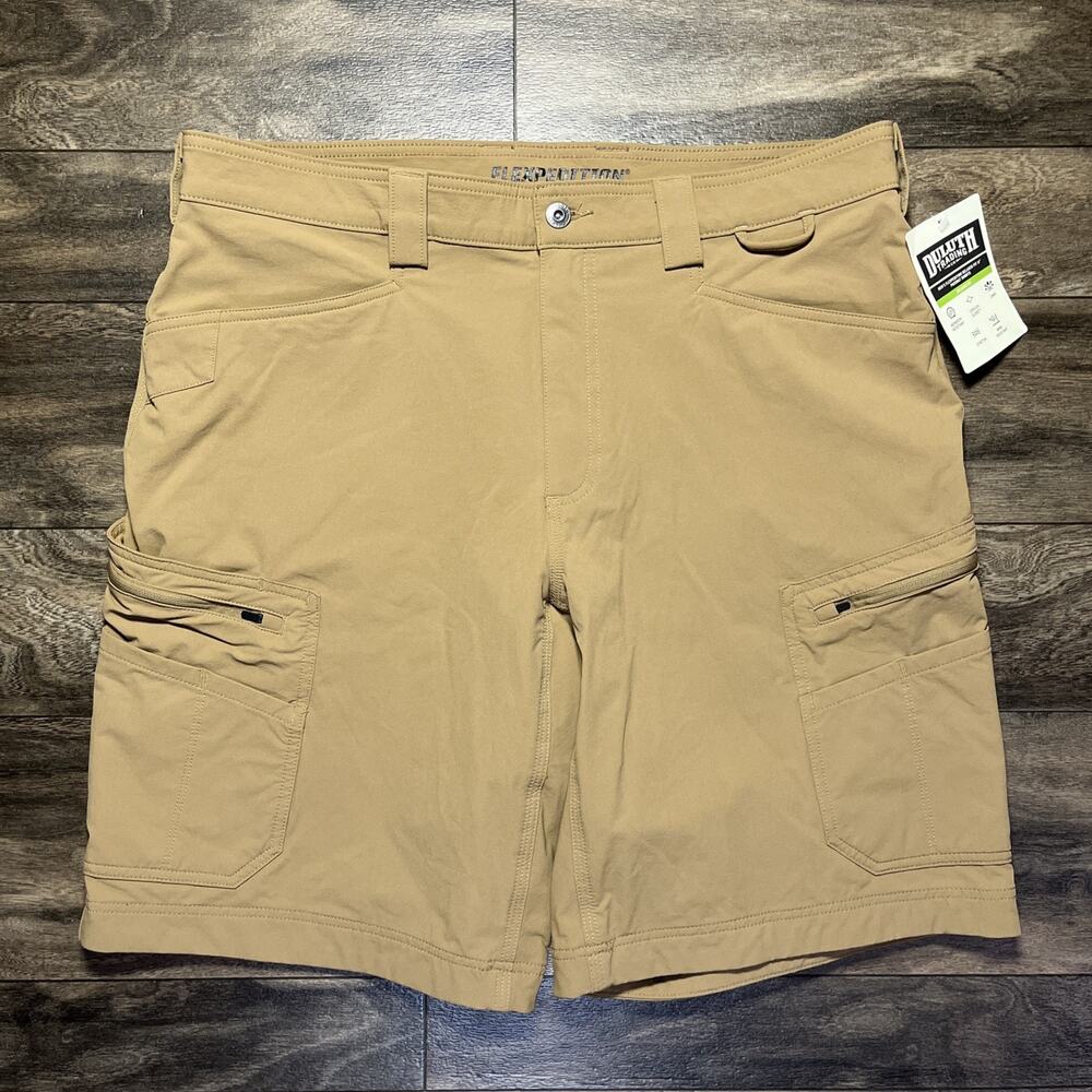 Duluth Trading Flexpedition Packrat Cargo Shorts Men's 38 Coyote Tan 11" NWT